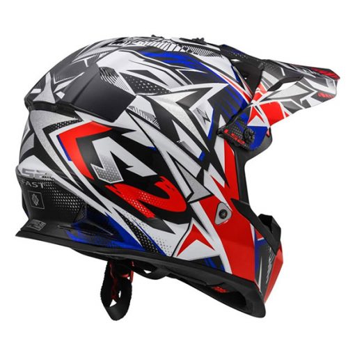 Helm LS2 MX437 Fast Strong White Blue Red