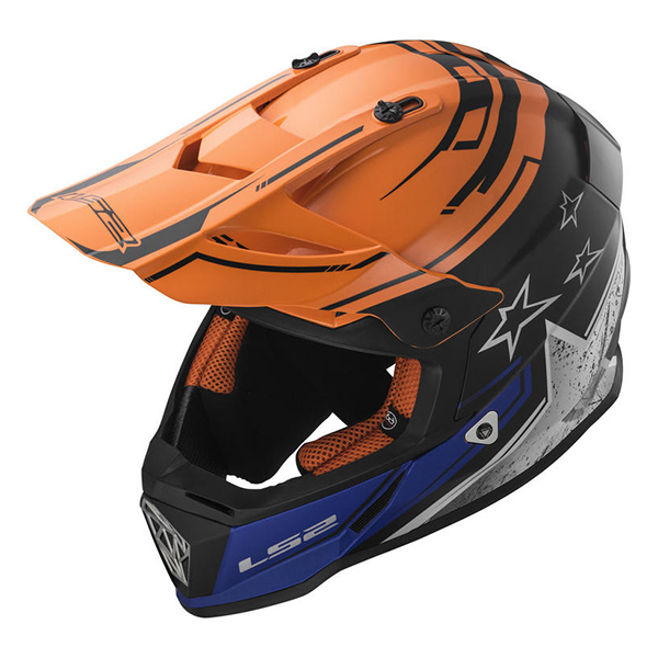 Helm LS2 MX437 Fast Core Matt Black Gloss Orange
