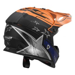 Helm LS2 MX437 Fast Core Matt Black Gloss Orange