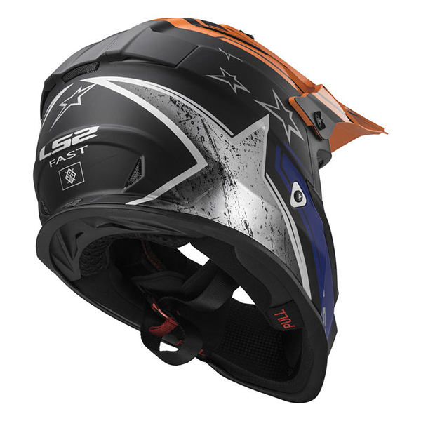 Helm LS2 MX437 Fast Core Matt Black Gloss Orange