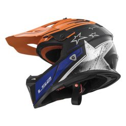 Helm LS2 MX437 Fast Core Matt Black Gloss Orange