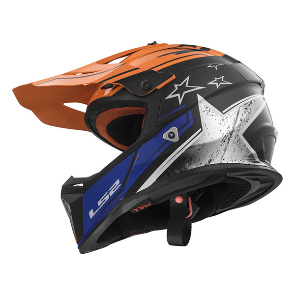 Helm LS2 MX437 Fast Core Matt Black Gloss Orange