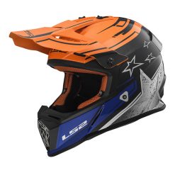 Helm LS2 MX437 Fast Core Matt Black Gloss Orange
