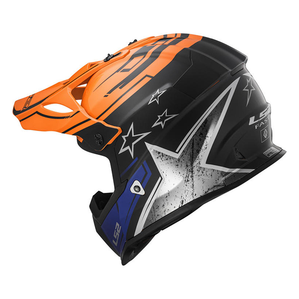 Helm LS2 MX437 Fast Core Matt Black Gloss Orange