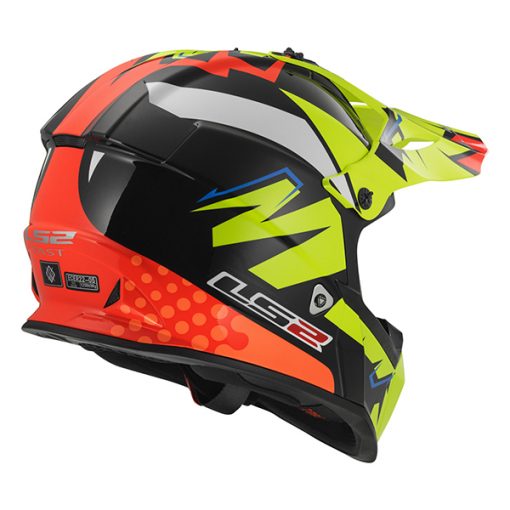 Helm LS2 MX437 Fast Volt Black Yellow Orange