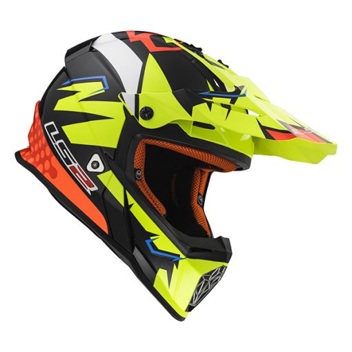 Helm LS2 MX437 Fast Volt Black Yellow Orange