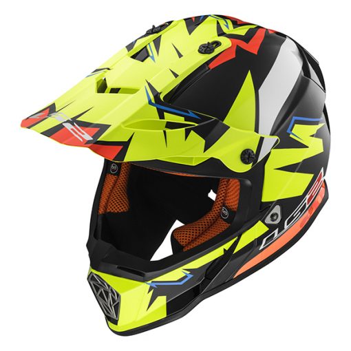 Helm LS2 MX437 Fast Volt Black Yellow Orange