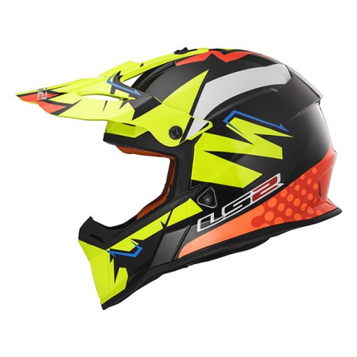 Helm LS2 MX437 Fast Volt Black Yellow Orange