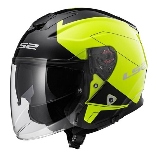 Helm LS2 OF521 Infinity Beyond Black Hi-Vis Yellow