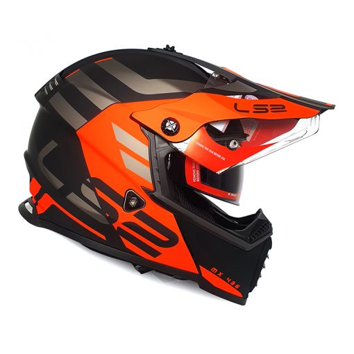 Jual Helm LS2 MX436 Pioneer Adventurer Matt Black Orange