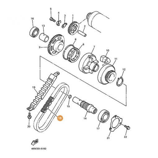 Yamaha 4KM-11456-00-00 Chain Primary 4KM