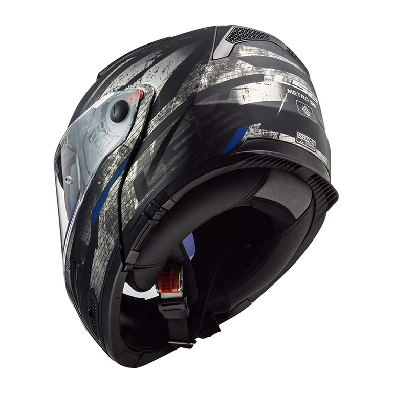 Helm LS2 FF324 Metro Evo Buzz Matt Black Titanium Blue