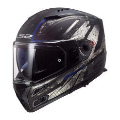 Helm LS2 FF324 Metro Evo Buzz Matt Black Titanium Blue