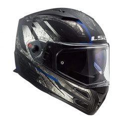 Helm LS2 FF324 Metro Evo Buzz Matt Black Titanium Blue