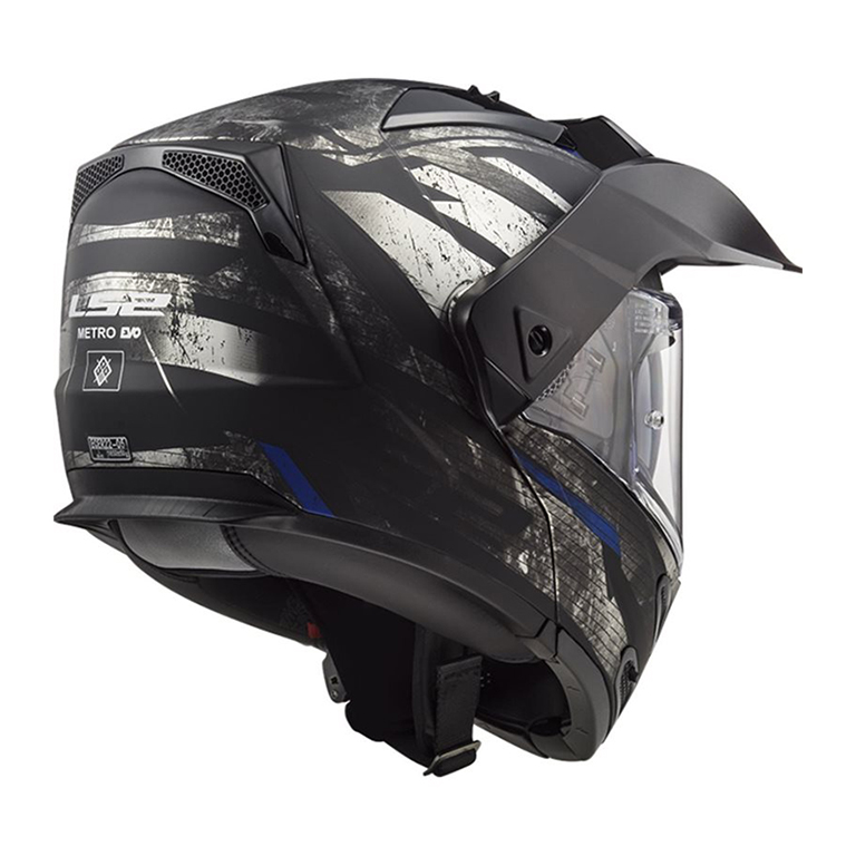 Helm LS2 FF324 Metro Evo Buzz Matt Black Titanium Blue