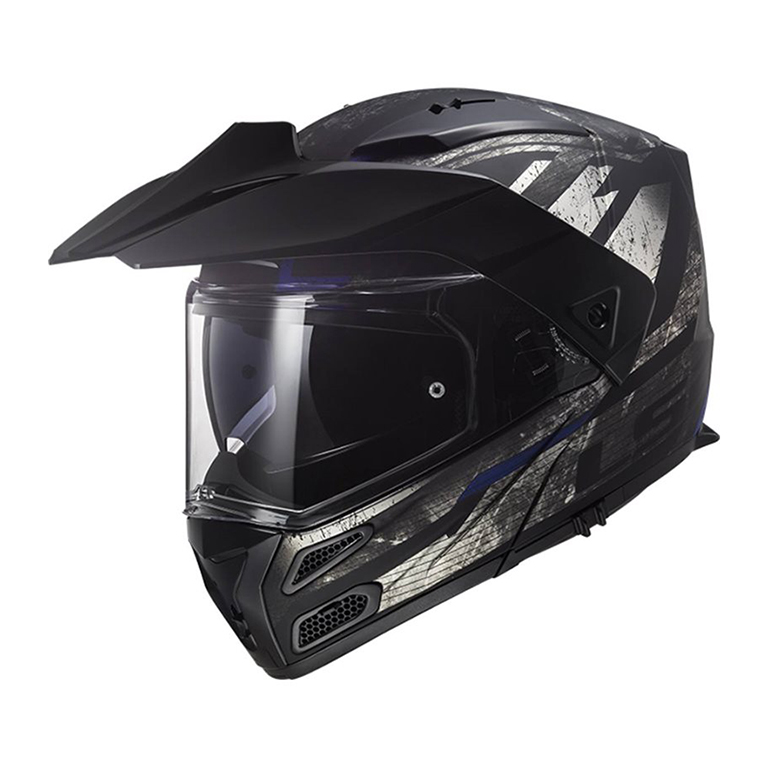 Helm LS2 FF324 Metro Evo Buzz Matt Black Titanium Blue