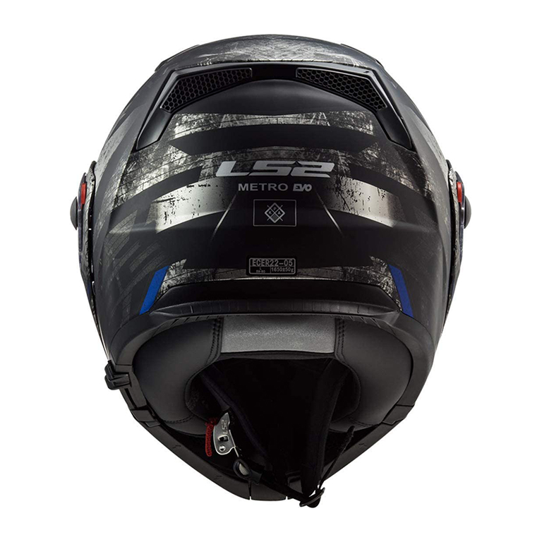Helm LS2 FF324 Metro Evo Buzz Matt Black Titanium Blue