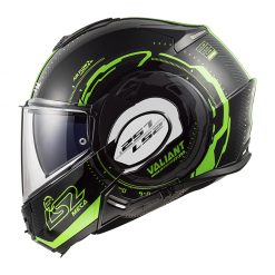 Helm LS2 FF399 Valiant Nucleus Black Glow Green