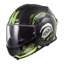Helm LS2 FF399 Valiant Nucleus Black Glow Green