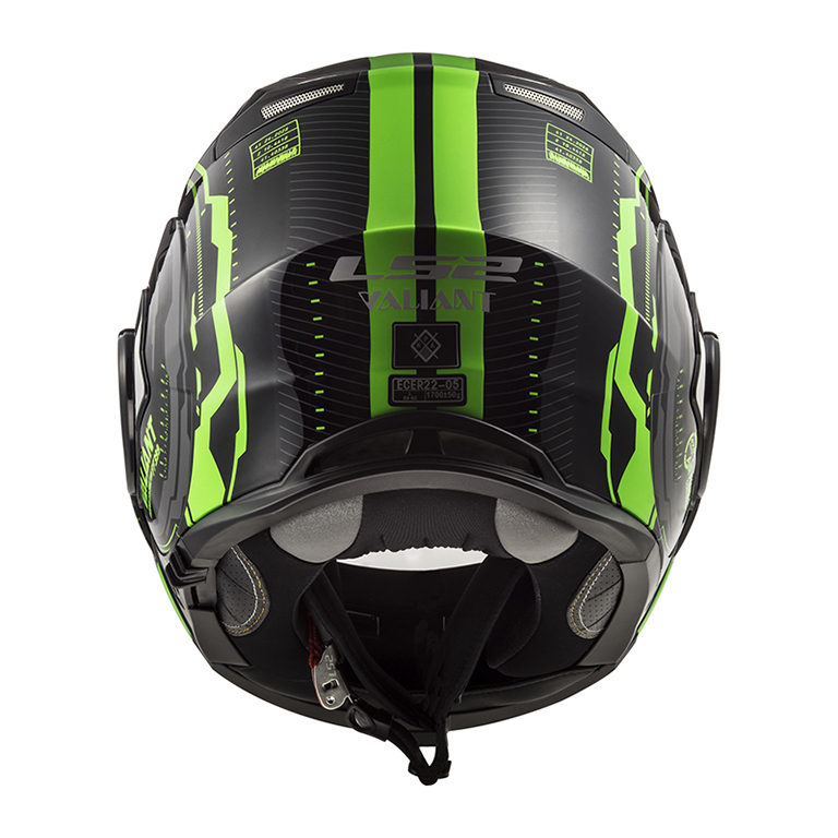 Helm LS2 FF399 Valiant Nucleus Black Glow Green