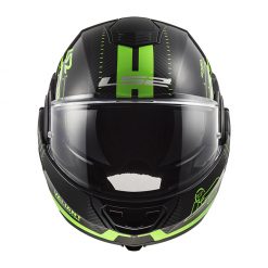 Helm LS2 FF399 Valiant Nucleus Black Glow Green