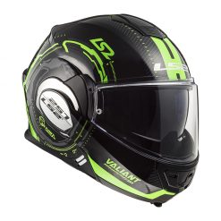 Helm LS2 FF399 Valiant Nucleus Black Glow Green