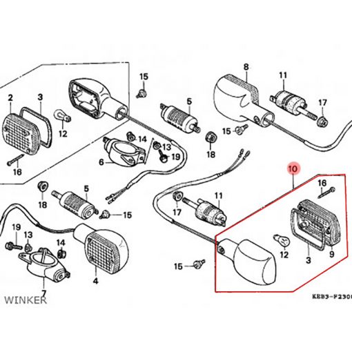 Honda 33650-KR3-660 Winker Assy L RR