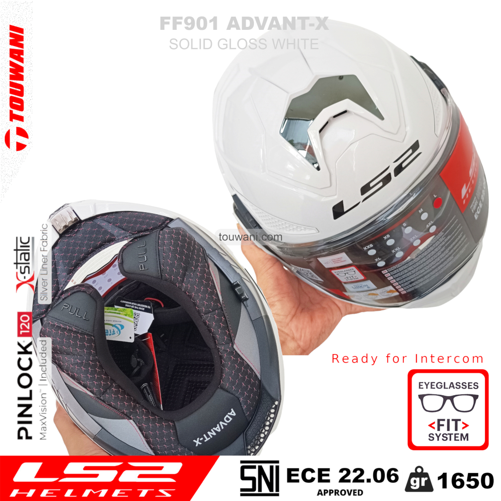 Helm LS2 Advant-X FF901 Modular Flip Back Gloss White