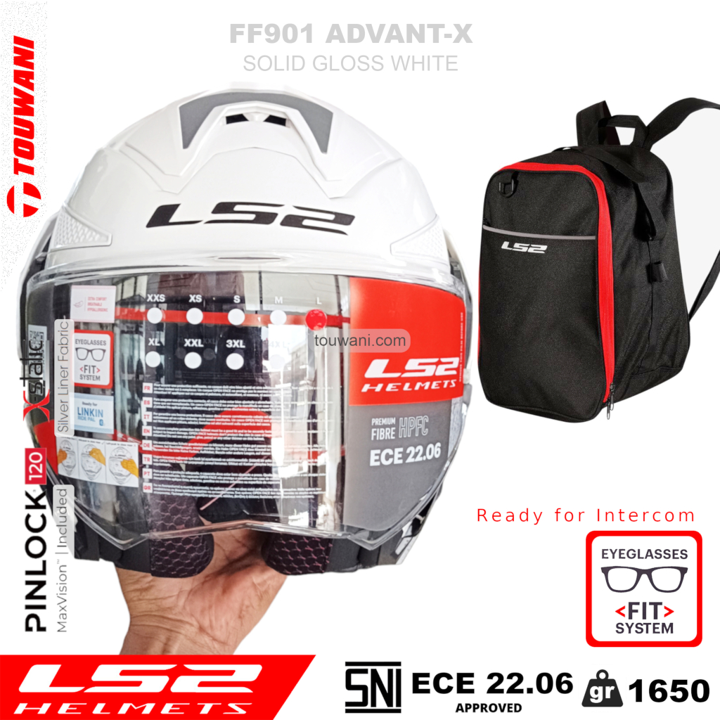 Helm LS2 Advant-X FF901 Modular Flip Back Gloss White
