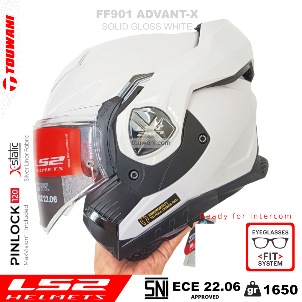 Helm LS2 Advant-X FF901 Modular Flip Back Gloss White